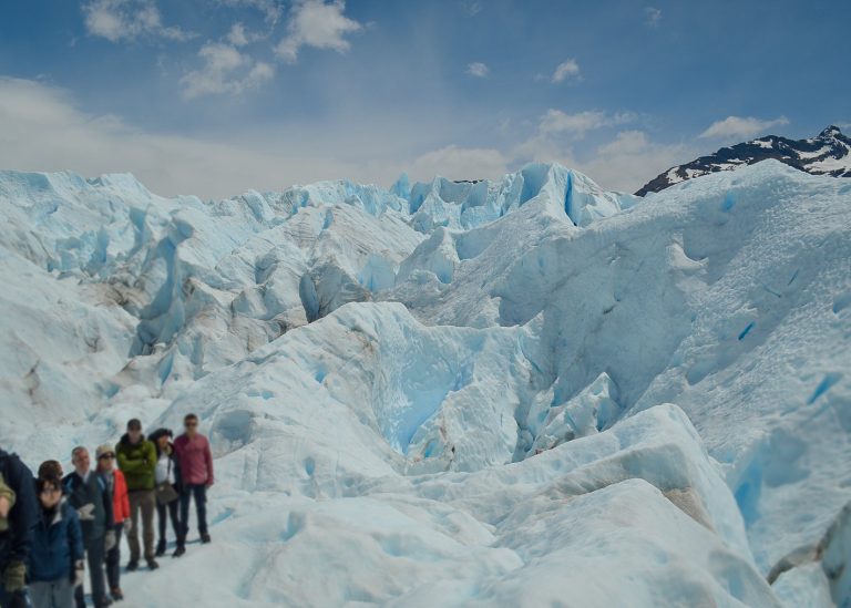 Foto durante trekking no Perito Moreno