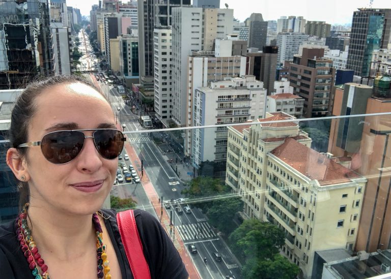 Prédios ao longo da Avenida Paulista vista do alto